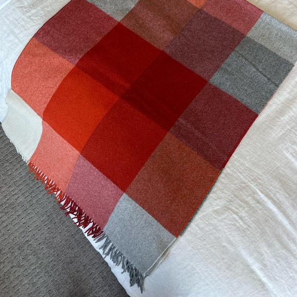 Whistles Check Scarf Orange - Picture 2 of 6